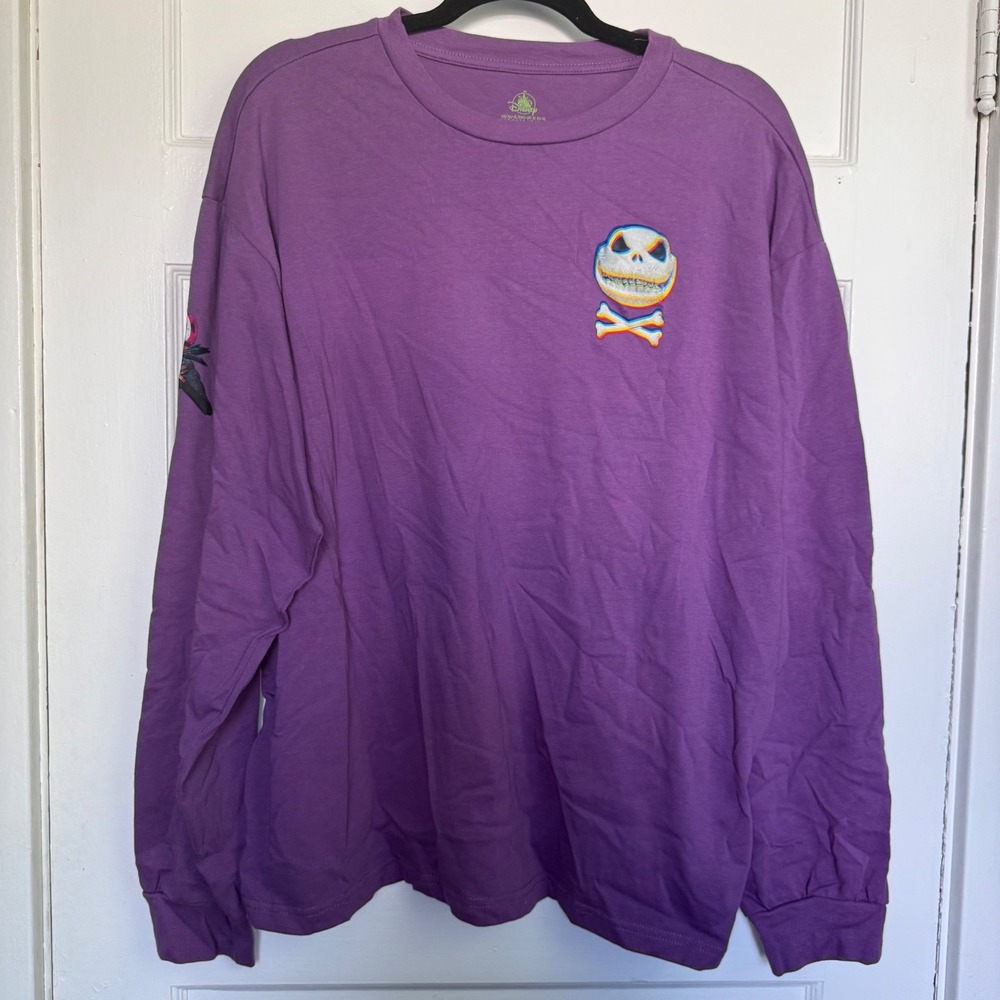 Disney Nightmare Before Christmas Jack Skellington Purple Long Sleeve Shirt XL